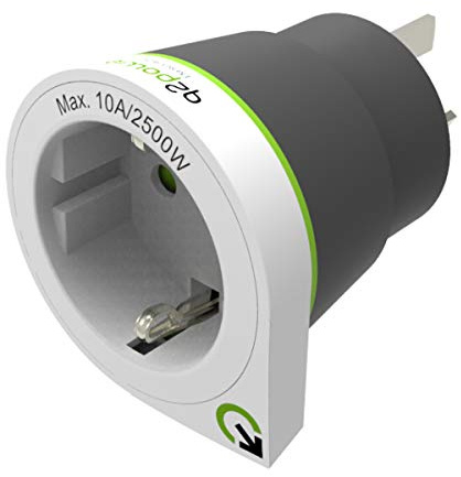 Q2 Power Adaptateur de Voyage Europe vers Australie / Chine - Blanc/Gris