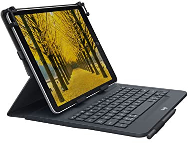 Logitech Universal Folio Etui iPad/Tablette avec Clavier sans Fil Bluetooth, pour Ipad 9-10 Pouces/Tablette Windows, Configuration Facile, Batterie Longue Durée 2 Ans, Clavier AZERTY Français - Noir