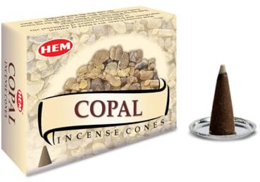 HEM Copal Incense Cones – Pack of 120 Cones (10 Boxes) – Natural Long-Lasting Aroma for Aromatherapy, Cleansing, Stress Relief & Home Fragrance