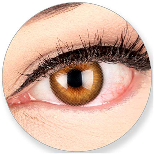 Glamlens SILICONE COMFORT SOFT Braune Kontaktlinsen Elly Brown ohne Stärke-für Blaue Grüne Dunkelbaune Braune Schwarze Helle Augen. 2 Farbige Braune 3 Monatslinsen - by MeralenS - 0.0 Dioptrien