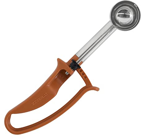 Zeroll Universal Extended Length EZ Disher Food Portion Control Scoop Designed for Right or Left Hand Use Dishwasher Safe, 1 1/2-Inch, Rust