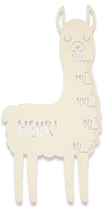 Kindermesslatte Holz Grössenmesser Modell Lama personalisierbar mit Wunsch-Namen für Mädchen oder Jungen Wand Messleiste Wachstumsleiste Metermass Geschenk Taufe Kinderzimmer by HeLLo Mini