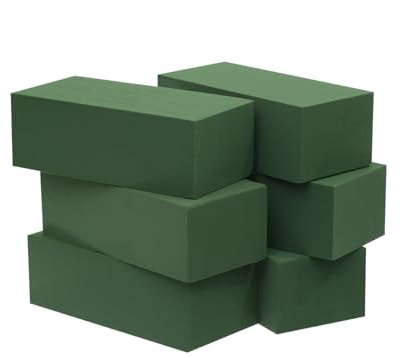 LUOWAN Crafare Bloques de Espuma para Flores Frescas y húmedas, Bloques de Espuma Verdes para arreglos Florales Frescos de Primavera y Suministros de Manualidades, 8.9 Pulgadas de Largo x 3.9