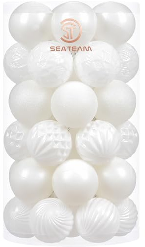 Sea Team 60mm/2.36 Feine dekorative Kleinigkeit mit Gemälde & funkelndem Weihnachtsbaumschmuck als Thema, Christbaumkugel-Set—41 Stück