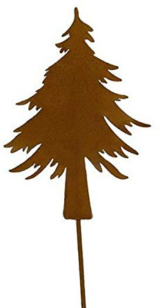 Steingaesser 5 STK Metall Tannenbaum rost Dekostecker Bäume Baum 14cm Weihnachtsdeko Deko Metallbaum Stecker Weihnachten Schmuck Gartenstecker 35cm