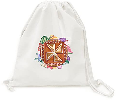 Beauty Gift brown moulin mexique totems ancienne civilisation dessin Sac en tissu pliable à sangle pour fruits et légumes