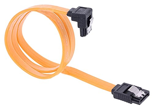REY Kabel SATA III SATA 3 Datenkabel HDD SSD Anschluss Ellenbogen 90º Winkelstecker Orange
