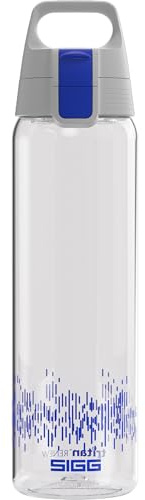 SIGG - Tritan Trinkflasche - Sportflasche Total Clear ONE MyPlanet Blau - kohlensäurehaltige Getränke - Spülmaschinenfest, Auslaufsicher, Kratzfest - BPA-frei - Sport & Fitness - 0,75L