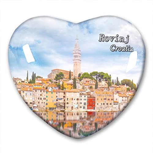 Kroatien Rovinj Kühlschrankmagnet Kühlschrankaufkleber Kollektion Dekorativer Magnet Reise-Souvenir Herzform Kristallglas