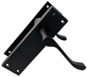 Haven Heritage Black Door Handles Internal Sets - Victorian Scroll Matt Black Door Handles Available as Latch, Lock and Bathroom Privacy. (1 x Latch Handle 150MM)