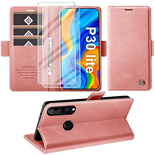 Giyer Handyhülle für Huawei P30 Lite Hülle, Schutzhülle P30 Lite Premium Leder Wallet Case Standfunktion Kartenfach Flip Cover for Huawei P30 Lite Stoßfeste Klapphülle 6,15 Zoll