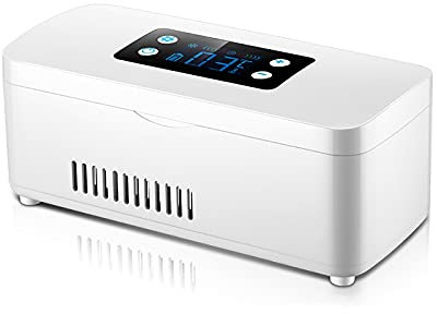 Frigoríficos minicajas frías portátiles, enfriador de insulina de temperatura constante, para automóvil, viaje, refrigerador de medicina casera/refrigerador de automóvil, 2-18 ℃ (1 batería de lit