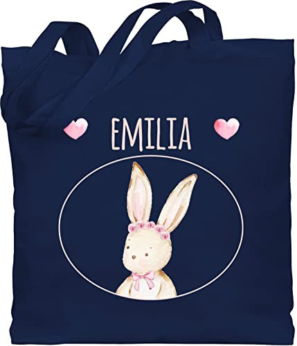 Baumwolltasche - Taschen - Osterhase süßer Hase Mädchen Geschenk I - Unisize - Navy Blau - ostern tasche osterhasen oster beutel häschen hasen jutebeutel hasenmotiv stofftasche rabbit