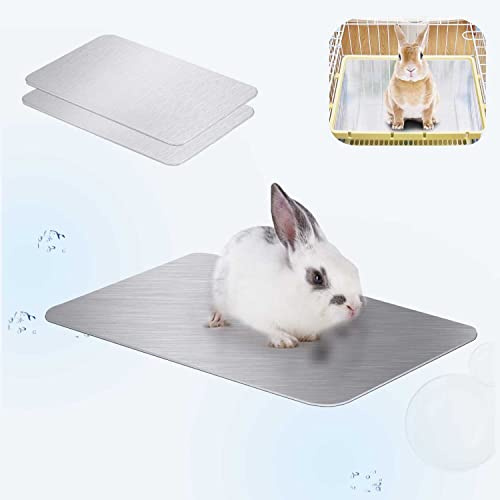 FIPASEN Kaninchen-Kühlkissen, 2Stück Kühlplatte für Kaninchen, Hasen, Hamster, Meerschweinchen Andere Kleine Haustiere bleiben Sie diesen Sommer Kühl - Hamster-Kühlkissen, Eisbett (30x20cm)
