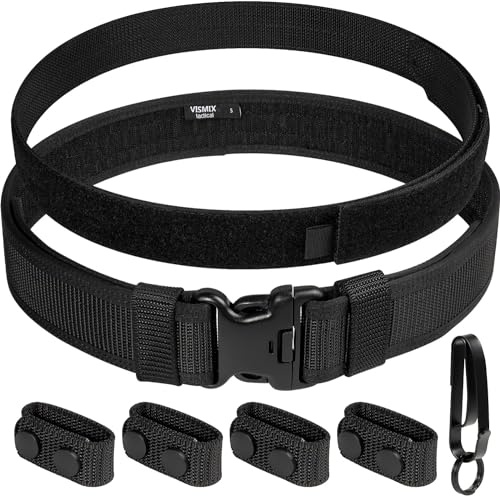 VISMIX Nylon-Gürtel, 5,1 cm, Hakenfutter, Außengürtel mit Schlaufe innen, robuster Gürtel mit Schlüsselhalter und Gürtelhalter