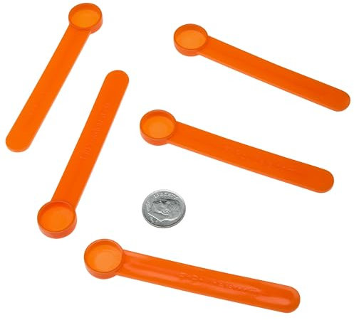 1/8 Teaspoon Measuring Spoon, 1/8 tsp Scoop Equals 0.625 CC (A Pinch) BPA-Free Scoop For Powders - FitPowders (5, Orange)