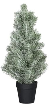 aplanta Künstlicher Tannenbaum - Johann | 40 cm, beeist, im Topf, für drinnen, Kunstbaum, wie echt, Allergiker geeignet, pflanzliche Dekoration Praxis, Office & Wohnzimmer