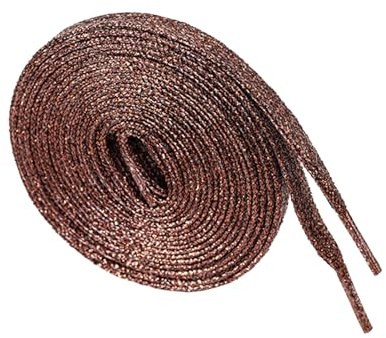 BupiMufi Lacets métalliques à paillettes pour chaussures de sport, bottes, entraîneurs, marron, 115cm/45Inch