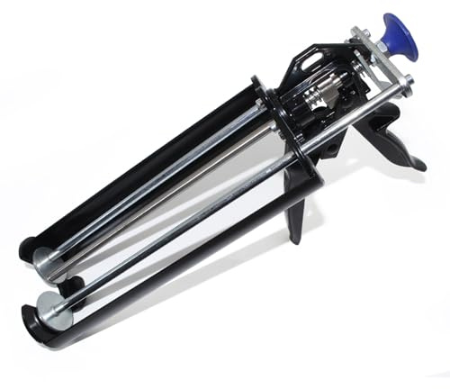 XWADJCD Dual Cartridge Epoxy Gun 600 mL / 22 oz, 28:1 Thrust Ratio, Accepts 1:1 and 2:1 Dual Component Mix Cartridges (Epoxy, Acrylic, Urethane) Professional 2 Part Epoxy Gun