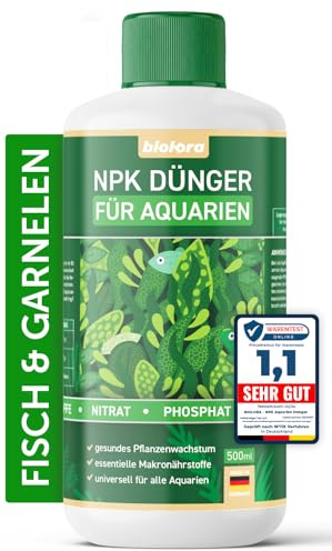BIOLORA® Aquarium-Dünger 500ml flüssig für Süß- und Salzwasser | NPK Wasserpflanzen fisch- und garnelenfreundlich - Aquarien Pflanzendünger, Pflanzen Aquariendünger I Made in Germany