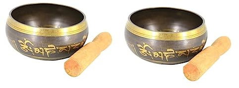 2 pièces bol de méditation tibétain pochoirs de dinosaures pour peinture gravure bol d'art tibétain bol chantant de méditation bol chantant tibétain bol sonore de bouddha de yoga carillon en bronze
