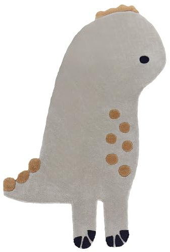 Beliani Teppich Wolle grau mit Dinosaurier Muster rechteckig 100x160cm für Kinder Dino