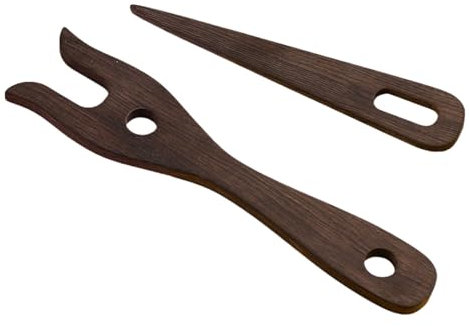 Oshhni Strickgabel aus Holz mit großer Öse, handgefertigte Webwerkzeuge für Dekorationen von Strickliebhabern