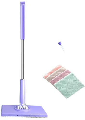 Quick Mops für Bodenreinigung - Flacher Bodenwischer Nass Trocken Staubwischer | Bodenwischer mit Ersatzpads, Bodenwischer zum Reinigen von Böden, Handloses Waschen Easy Mop, Trocken Nasswischer für