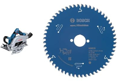 Bosch Professional BITURBO Cordless Circular Saw GKS 18V-70 L (Left Blade Side-Winder Saw with 70 mm Cutting Depth, Power of 1,800 W, incl. 1x Saw Blade) + 190 mm Circular Saw Blade for Aluminium