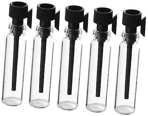 BELLIFFY 100pezzi Bottiglie Di Profumo Vuote Ricaricabili Flaconi Contagocce in Vetro Contenitori Per Profumo Da Viaggio Contagocce Nero Per Profumi Oli Essenziali e Cosmetici