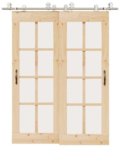 Schiebetür-Beschlagsatz 183 cm Edelstahl Silbern, LAPOOH Schiebetürsystem, Schiebetür Beschlag - 3295763