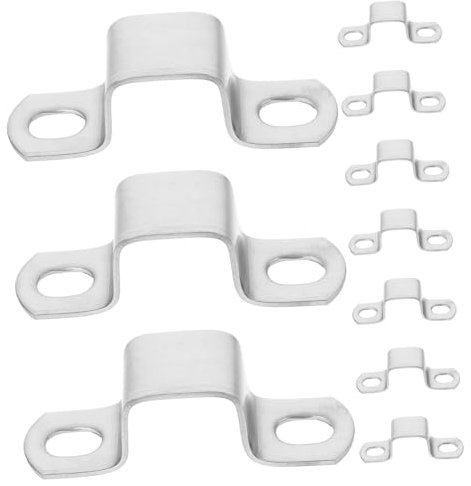 Housoutil 10stücke Edelstahl Rohrschellen Quadratische Form U-klemmhalterung Für Vierkantrohr Vierkantrohrhalterung Rohrbandklemmen Zaunschnalle Vierkantklemmen-kit