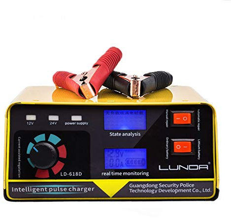 Autobatterie Ladegerät, 240W 12V / 24V 6 400Ah 20A Automatische Autobatterie-Ladegerät Motorrad-Auto-Batterien Stromversorgung Autozubehör