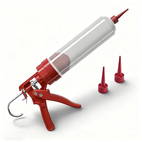 1 PCS Professional Caulking Gun,Special for grouting | Red and White, Manual Pressure Grouting Tool , 14.96x2.36 Inch, Labor Saving Design，Suitable for grouting various materials