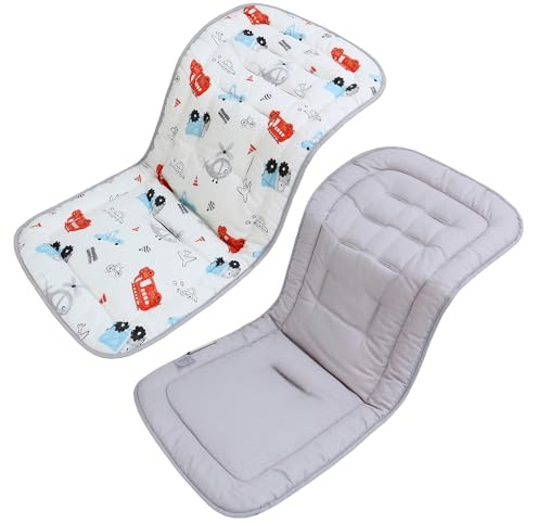LAT Universal Colchoneta para Sillas de Paseo, Algodón Funda Universal Carro Bebe, Cojín Silla de Paseo para Cochecito de Doble Cara, Funda para Asientos de Cochecito para Bebés (Coches de Juguete)