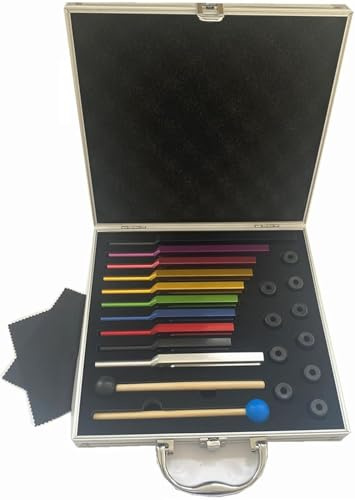Stimmgabel-Set, 10-teiliges Set aus Schwinggabeln aus Aluminiumlegierung (174 Hz, 285 Hz, 396 Hz, 417 Hz, 432 Hz, 528 Hz, 639 Hz, 741 Hz, 852 Hz, 963 Hz), for Stimmtraining und -übungen, Stimmen, Medi