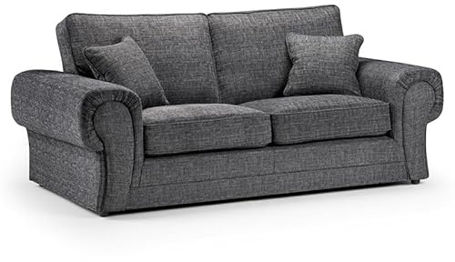 Wilcot 2C2 Corner or 3+2+1 Sofa for Living Room, Grey Fabric UK Upholstered Armchair (3 Seater)
