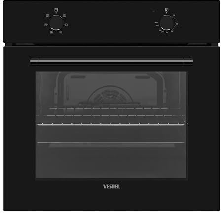 Vestel VEB6 - Einbaubackofen - autark - 6 Funktionen - Schwarz - 69 Liter - 2-fach Türverglasung