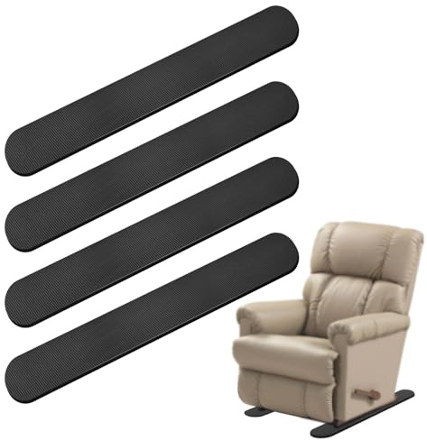 Glosaie 4er Pack Antirutsch Pads, Möbel-Schienen Anti Rutsch Pads für Relaxsessel, Schaukelstuhl, Sofa, Gummipads Chair Leg Floor Protectors, verhindern Verrutschen auf Parkett, Teppich, 78 x 12 cm
