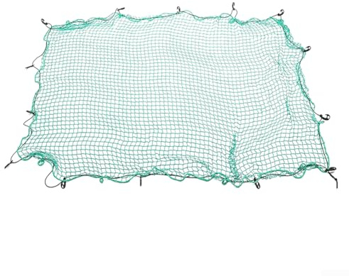 Rete protettiva in nylon con ganci, corda elastica per camion, rimorchi, rete di sicurezza per il carico del veicolo (15 ganci + corda elastica)