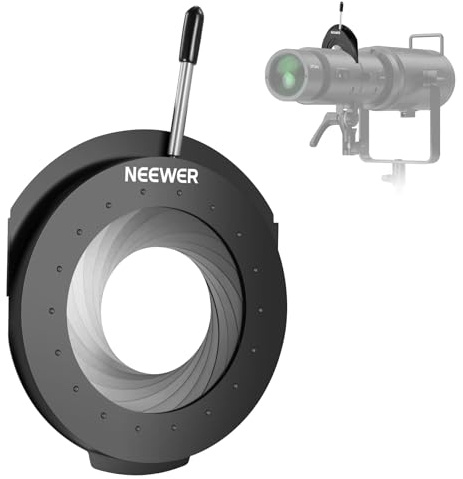 NEEWER Irisblende nur für LS-300 Spotlight Snoot, hitzebeständige, 5-60mm einstellbare Aperture, Iris Diaphragm Shutter für Studio Dauerlicht LED Videolicht Spot Steuerung, CSS3