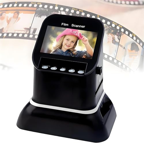 GEHPYYDS Escáneres de Diapositivas y Negativos, escáner de película de Alta resolución de 120, escáner fotográfico de Negativos de Diapositivas de 22 megapíxeles,con Pantalla LCD de 4,3