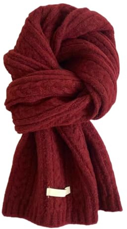 Generisch Damen Winterschal Weiche Wollschal Herren Winter Strickschal Warm Kaschmir Schal Vielseitiger Einfarbiger Gestrickter Schal, 160 x 20 cm