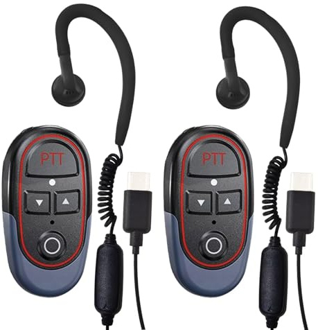 ELIDAIP T-M10P 2er Set Super Mini Funkgerät mit Headset KI-Sprachsteuerung