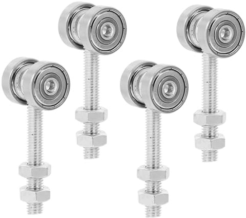 NUOBESTY 4 Pezzi Rulli per Porta Scorrevole Cuscinetti a Sfera, Ruote Doppie in Lega Resistente Diametro 22 Mm, per Porte Armadi e Verande, Scorrimento Silenzioso e Installazione Semplice