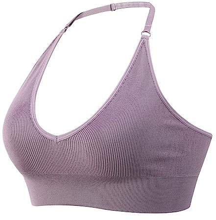 Soutien-gorge sans armatures Femme Soutien Gorge Doux Bustier Sans Couture Confort Col en V Rembourré Dentelle Bralette Respirant Sexy Larges Bretelles Amovibles Coussinets Chic A4