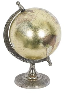 Deco 79 68846 eleganten und einem Metall PVC Globe, 17,8 cm W x 25,4 cm H