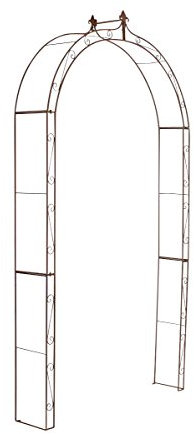 CLP Rosenbogen aus Metall stabil Anna, stabile Rankhilfe für Kletterpflanzen, wetterfester Gartenbogen in Landhausstil, Farbe:antik braun