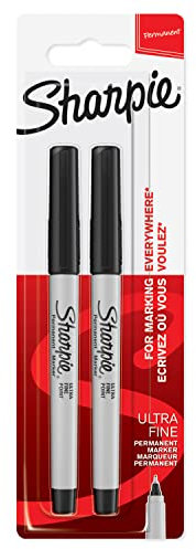 Sharpie Permanentmarker | ultradünne Spitze | schwarz | 2er-Packung