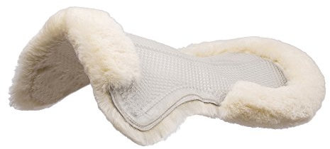 Acavallo Gel-Pad mit Lammfell - weiß, Groesse:M